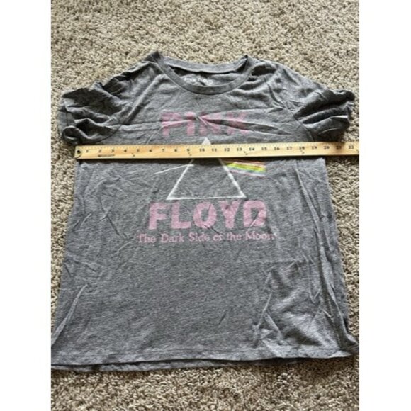 Pink Floyd Womens Gray Graphic Print The Dark Side of the Moon Band Tee Size XL - Picture 7 of 11